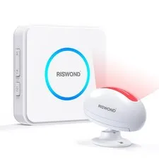 AMHEY Motion Sensor Door Chime, Wireless Detector Alarm Indoor, White