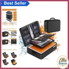 Fireproof Document Organizer Box 5200F Water Resistant Lock 8 Layer File