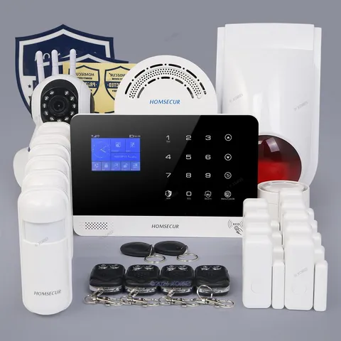 HOMSECUR Business Home Wireless Alarm System Kit + CCTV Camera & Flash Siren