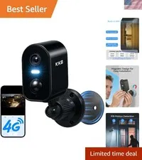 No WiFi Security Camera, 4G LTE Cellular Security Camera Battery Powered with...