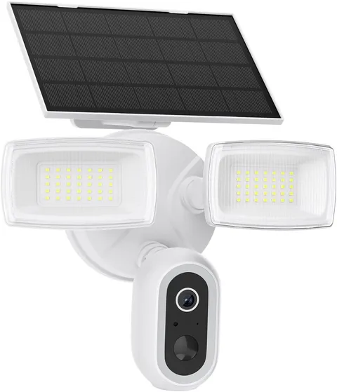 Solar Flood Light Camera, 2K Wireless Outdoor Floodlight Security Cam with USB-C