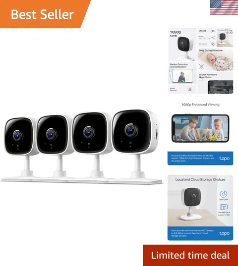 1080P Indoor Security Camera, Baby Monitor, Dog Camera, C1004-Pack | Motion D...