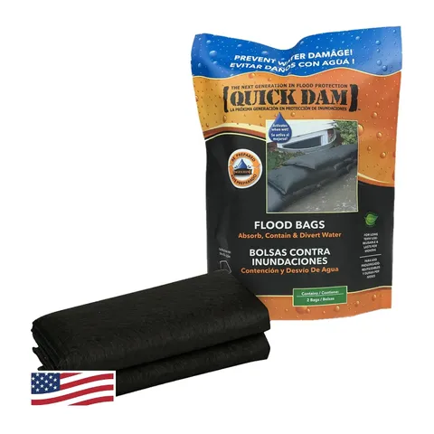 Water Activated Flood Bags Black Flood Protection Quick Dam 2 Pack Flood Bags