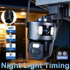Camaras De Seguridad Wifi Exterior 4K HD Inalambrica Con Vision Nocturna Video