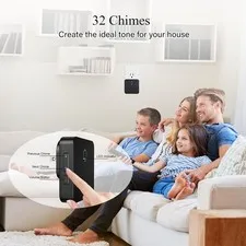 Wireless Doorbells for Home with 2 Plug-In Receivers, Waterproof Door Fansitc