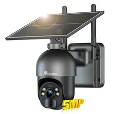 3K 5MP Solar Outdoor Wireless, 6W Solar Panel, Sound-Light Alarm, PC/App, Aut...