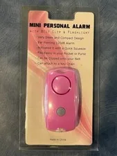 Mini Personal Alarm with Belt Clip and Flashlight