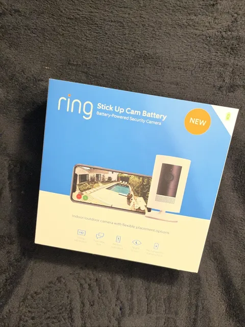 Ring Stick-Up Cam Battery White Wireless Security Camera 1080p HD Indoor/Outdoor