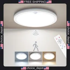 Indoor Motion Sensor Ceiling Light with Remote Dimmable LED