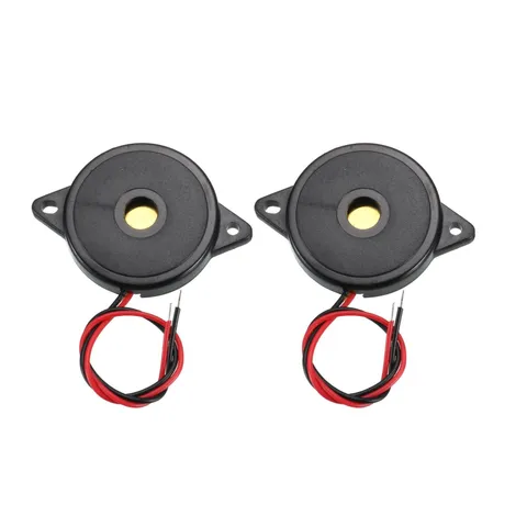 2Pcs DC 1-30V 12V 2-WIRED 85DB PASSIVE ELECTRONIC SOUND BLACK BUG ALARM