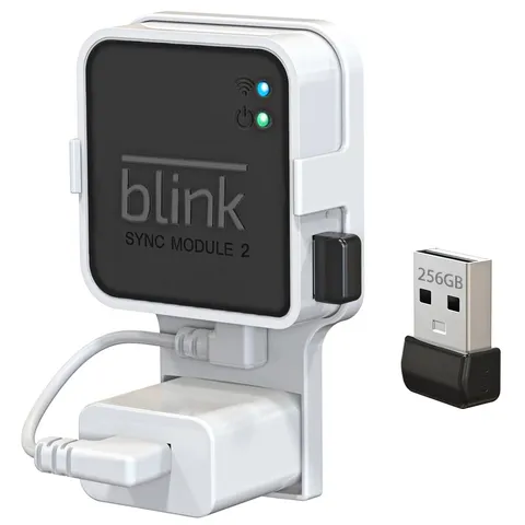 256GB USB Flash Drive with Outlet Wall Mount for Blink Sync Module 2, 1Pack