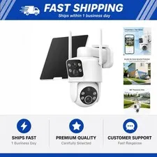 TKENPRO Dual Lens Solar Security Cameras Wireless Outdoor, 2K Full HD Video