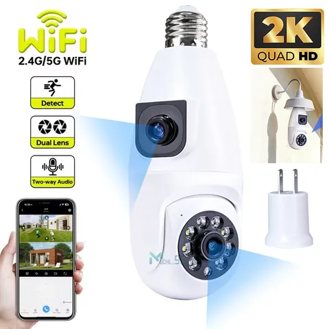 Wireless Security Camera System Smart Night Vision Outdoor WiFi Cameras Dual Len
