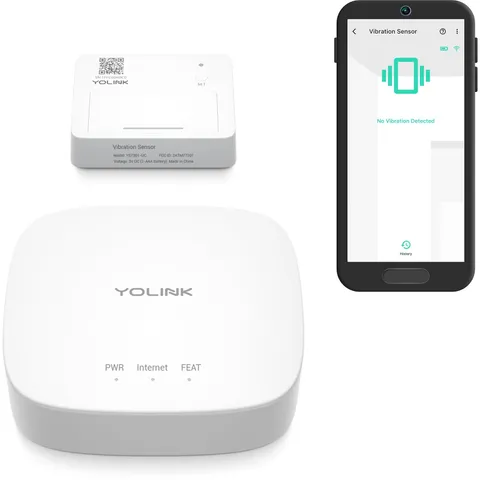 YoLink LoRa Smart Vibration Sensor & Hub Starter Kit Hub & Smart Shock, Glass...
