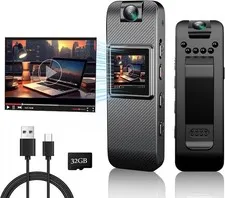 Cámara De Cuerpo 1080p HD Camara Corporal Espia Recargable Portatil Con Pantalla