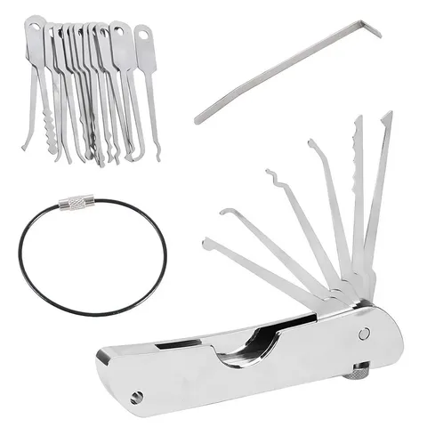 20 in1 Keyhole Lock Door Opening Tool Key Decoder Lockpicking ...
