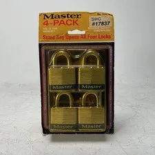 Master Lock ‎3008D Keyed Padlock 4 Pack - Silver