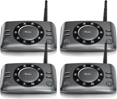 Wuloo Hands Free Intercoms Wireless Home Full Duplex 4 Pack