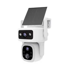 Laser 4G Outdoor Security Camera Solar Panel Dual Lens PTZ