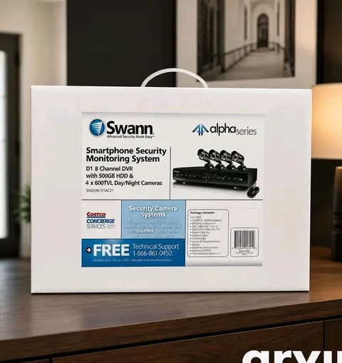 Swann 8Ch-DVR Smart Phone 4 Camera Security Monitoring System 500GB HDD - New