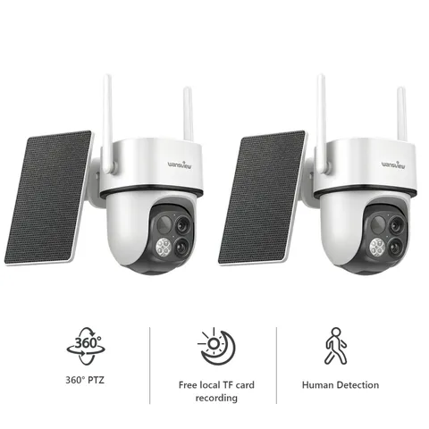 Wansview 2K Solar Security Camera Outdoor Wireless WiFi Free local storage