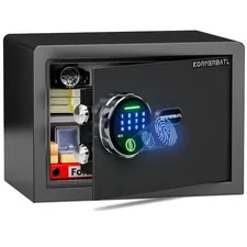 KornerBatl 20 lb Biometric Safe with Fingerprint Lock and LED Light | 30 Fing...