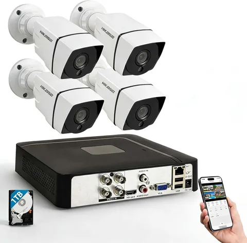 1080P H.265+ Home Security Camera System with 1TB Hard Drive，5Mp 3K Lite 4 Chann