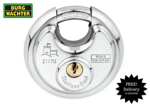 Burg Wachter Keyed Alike  Padlocks CIRCLE  21/70 Stainless Steel Padlock -70mm