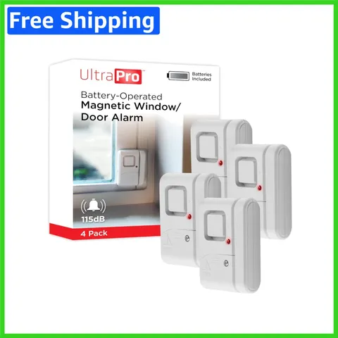 Home Security Solution: 4 Pack of 120DB Window and Door Alarms with Easy Install