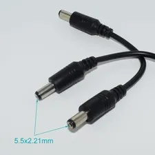 10pcs DC Power 5.5x2.1mm Male To 5.5x2.1mm Male Straight Extension Cable L:14cm