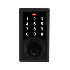 Defiant Square Matte Black Electronic Single Cylinder Touchpad Deadbolt