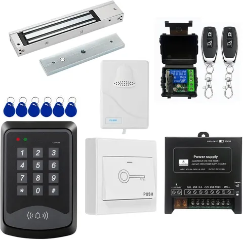 RFID Keypad Door Access Control Kit with 600Lb Magnetic Lock & Exit Button