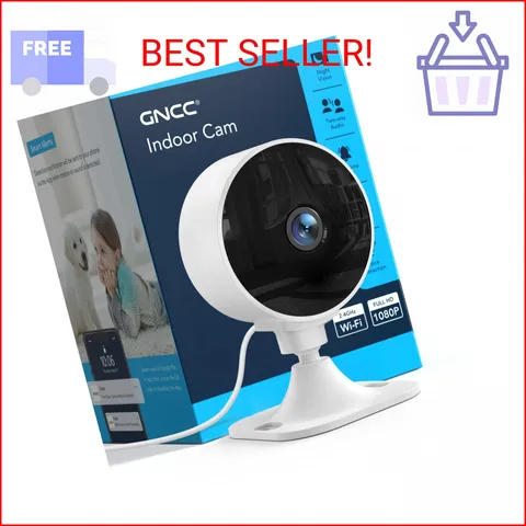 GNCC 2.4GHz Indoor Security Camera, 1080P Home Camera for Pet Monitoring, Motion