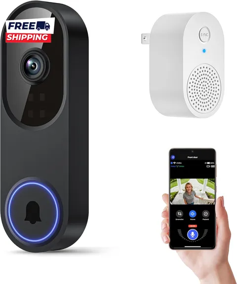 1080P Wireless Wi-Fi Video Doorbell Camera with Two Way Audio Night Vision Cloud