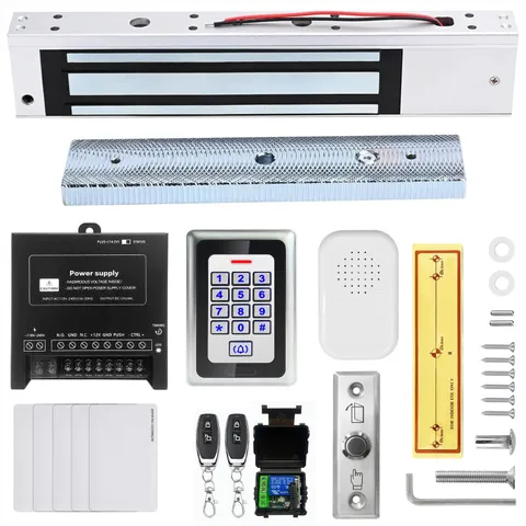 Access Control System 600lb Electric Magnetic Door Lock Kit: RFID Keypad, Rem...