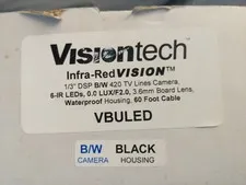 Visiontech VBULED Infra-Red B/W Bullet Camera 420 TVL IR Waterproof 60ft Cable