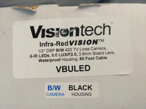 Visiontech VBULED Infra-Red B/W Bullet Camera 420 TVL IR Waterproof 60ft Cable