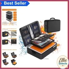 Fireproof Document Organizer Box 5200F Water Resistant Lock 8 Layer File