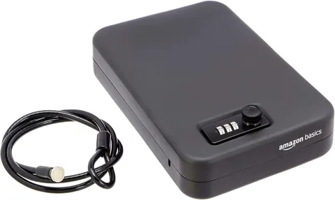 Portable Security Case Lock Box Safe with Combination Lock for Documents, Valuab