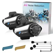 2-Way Motorcycle Intercom Communication System - H2S Dual Pack, Hands-Free, Wire