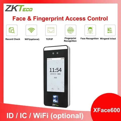 ZKTeco XFace600 Face Facial Recognition Fingerprint Time Attendance Machine 5in