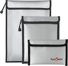 Fireproof Waterproof Money Document Bag, 3Pack Safe Pouch | Fire and Water Resis
