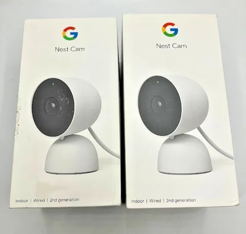 Lot of 2 Google Nest Cam 2nd Gen Indoor Security Camera 1080p HD White Tested