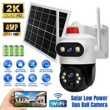 Upgraded Solar Battery Wireless WiFi Outdoor Pan/Tilt Home Security Camera 2K HD