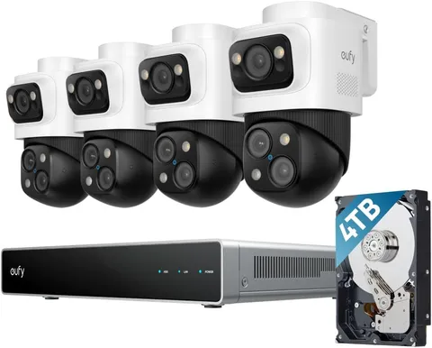 Eufy 4K NVR Security Camera System S4 Max, 4TB Hdd,Power over Ethernet, Wired, 2