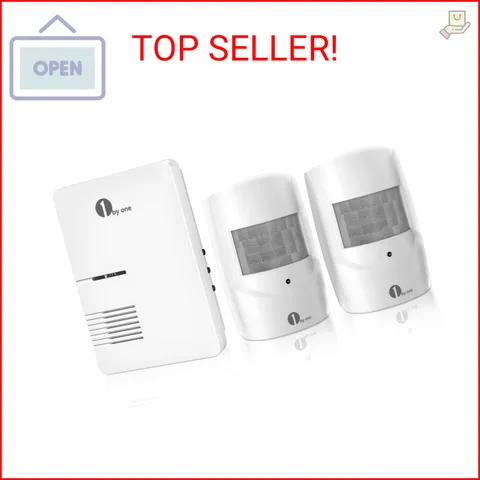 1byone Driveway Alarm, Home Security Alert System with 36 Melodies, 1 Plug-in Re