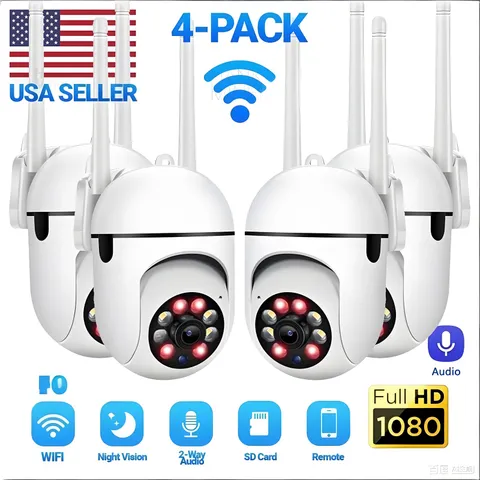 5G WiFi Security Camera 4-Pack /Wireless System Smart Outdoor Night Vision 1080P