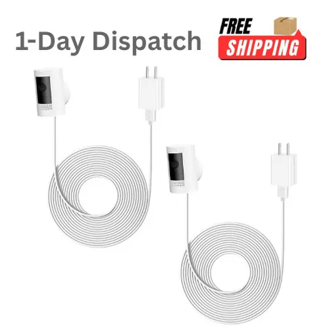 Kakajuelo 2Pk 16ft Ring Camera Power Cord Waterproof