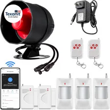 Wifi Alarm Home Security System, Wireless Alarm System with Loud 120Db Motion Se