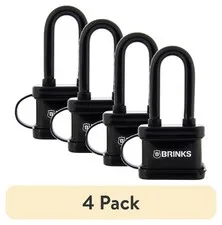 4pk Weather Resistant Laminated Steel Padlock Brinks 40mm Keys